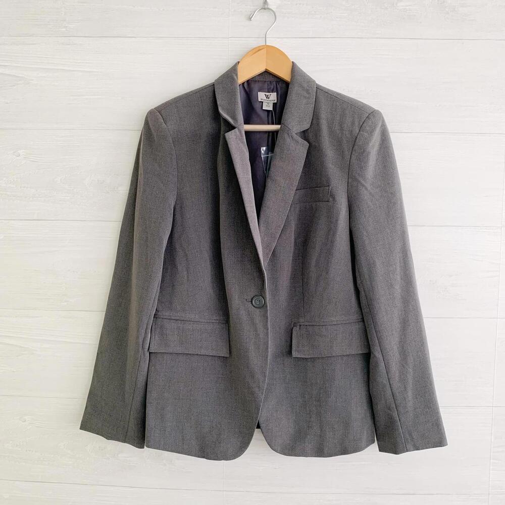 NWT Worthington - Gray single button blazer, sz 10